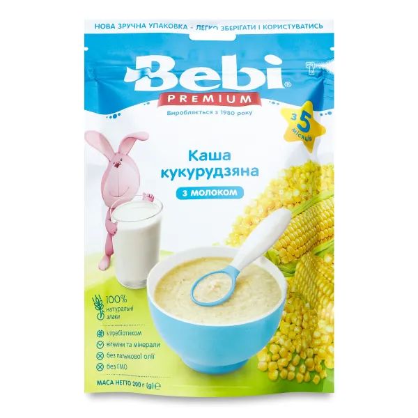 %Молочна каша Bebi Premium кукурудзяна 200 г