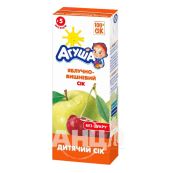 Сік дитячий Агуша яблучно-вишневий з м'якоттю 200 мл