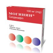 Могинин таблетки вкриті плівковою оболонкою 100 мг блістер №4