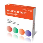 Могинин таблетки вкриті плівковою оболонкою 50 мг блістер №1