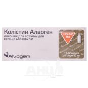 Колістин Алвоген порошок для приготування розчину для ін'єкцій інфузій інг 1000000 ОД флакон №10