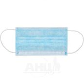 Маска медична нестерильна тришарова на резинці №100