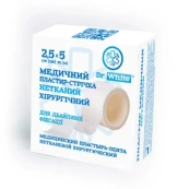 Пластырь-лента Dr.White медицинский хирургический 2,5 см х 5 м нетканый