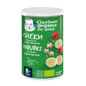 Пшеничные снеки Gerber Organic с бананом и малиной для детей с 8 месяцев 35 г