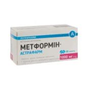 Метформін-Астрафарм таблетки вкриті плівковою оболонкою 1000 мг блістер №60