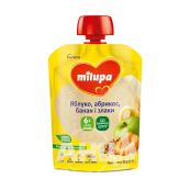 Пюре Milupa яблуко, абрикос, банан, злаки 80 г