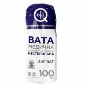 Вата медицинская нестерильная BigQ зиг-заг 100 г