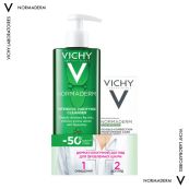 Дерматологический уход Vichy Normaderm для проблемной кожи: Гель для глубокой очистки 400 мл + Ежедневный флюид 50 мл