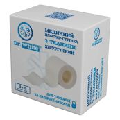 Медицинский пластырь-лента из ткани хирургический Dr. White 3 см х 5 м
