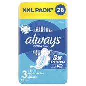 Гігієнічні прокладки Always Ultra День та Ніч Супер Екстра ультратонкі Розмір 3 №28