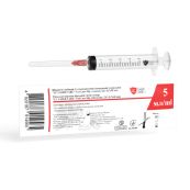 Шприц 5 мл 3-х компонентний LC Laser Care Luer Slip голка 22G (0,7 х 40 мм) №1