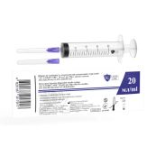 Шприц 20 мл 3-х компонентний LC Laser Care Luer Slip з 2-ма голками 23G (0,6х30мм) і 21G (0,8х40мм) №1