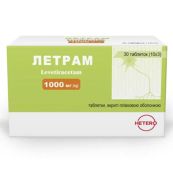 Летрам таблетки под пленочной оболонкой по 1000 мг №30