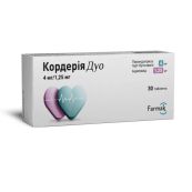 Кордерія Дуо таблетки 4 мг + 1,25 мг блістер №30