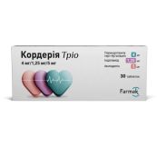 Кордерія Тріо таблетки 4 мг/1,25 мг/5 мг блістер №30
