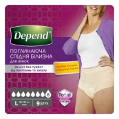 Поглинаюча спідня білизна Depend для жінок розмір L (95–130 см) №9