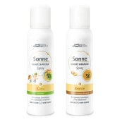 Набір Sonne Сонцезахисний водостійкий спрей-аерозоль Kids SPF 50+ для дитячої шкіри 150 мл та Спрей-аерозоль для підсилення засмаги 150 мл