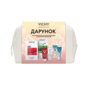 Набор пробников средств Vichy для ухода за кожей лица и волосами: 6 мини-продуктов и косметичка