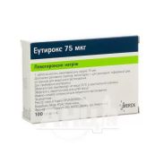 Еутирокс таблетки 75 мкг блістер №100