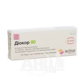 Діокор Соло 80 таблетки вкриті плівковою оболонкою 80 мг блістер №10