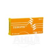 Тенорік таблетки вкриті плівковою оболонкою 100 мг + 25 мг №28