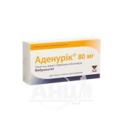 Аденурик 80 мг таблетки вкриті плівковою оболонкою 80 мг №28