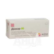 Діокор 80 таблетки вкриті плівковою оболонкою блістер №30