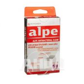 Пластир медичний Alpe антибактеріальний прозорий класик 76х19мм з іонами срібла №20