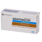 Цефтріаксон порошок для розчину для ін'єкцій 0,5 г флакон №10
