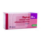 Лориста таблетки покрытые пленочной оболочкой 50 мг блистер №60