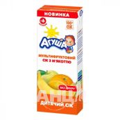 Сік дитячий Агуша мультифруктовий з м'якоттю збагачений йодом 200 мл