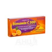 Вітамін с 500 таблетки для жування 500 мг блістер №10