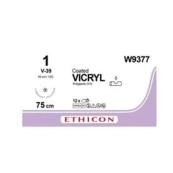 Вікрил W9377 фіолетовий №1 довжина 75 см голка колючо-ріжучий посилена 45мм окружність 1/2