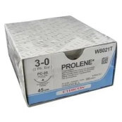 Prolene w8021т 3/0 45 см игла 26 мм п-режущая 3/8 №1