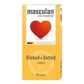 Презервативы Masculan Ribbed+Dotted Nип 3 с кольцами и пупырышками №10