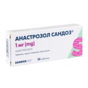Анастрозол Сандоз таблетки вкриті плівковою оболонкою 1 мг блістер №28