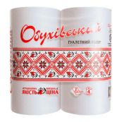 Туалетний папір Обухів білий целюлозний №4