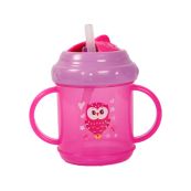 Поїлка-непроливайка з ручками і силіконовою трубочкою Курносики 7026 200 мл