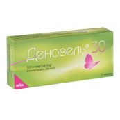 Деновель 30 таблетки покрытые пленочной оболочкой 0,03 мг + 2 мг блистер №21