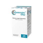 Конфундус Тріо таблетки вкриті оболонкою флакон 100 мг/25 мг/ 200 мг №100
