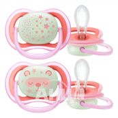 Пустышка Philips AVENT 376/22 силиконовая 6-18 мес ночная для девочек №2