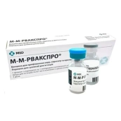 М-м-рвакспро порошок для приготовления суспензии для инъекций 1 доза флакон растворитель в шприце с 2-мя иглами №1