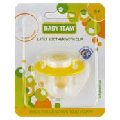 Пустышка латексная Baby Team 3225 вишнеподобной формы с колпачком №1