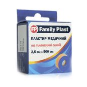Пластырь Family Plast на тканевой основе с подвесом 2,5смх500см №1