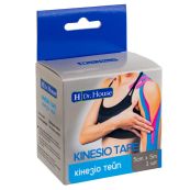 Пластырь медицинский кинезио тейп H Dr. House голубого цвета 5 см х 5 м