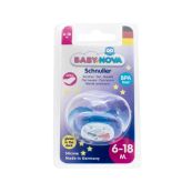 Пустышка силиконовая Baby-Nova ортодонтическая ночная размер 2 голубая