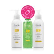 Набір тревелсайзів догляду за тілом BABE Laboratorios Body Відновлюючий лосьйон 100 мл + Зволожуючий гель з алое 90 мл + Мило на основі олій 100 мл