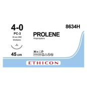 Шовный материал Пролен Prolene USP 4/0 8634H длина 45см, режущая игла 16 мм, синий №1