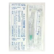 Шприц ін'єкційний Hemoplast двокомпонентний з голкою Луер 20 мл з голкою 0,8 мм х 38 мм №70 штук