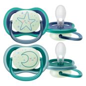 Пустушка ортодонтична силіконова нічна Philips Avent SCF 376/13 Ultra Air Night 6-18 місяців №2